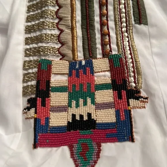 Valentino Women’s beads embellished cuffs dress in white size 10 NWT $4700 - Picture 10 of 15